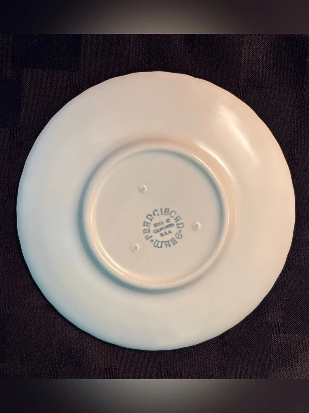 Vintage Franciscan Coronado Matte Off‑White Cream Soup Bowl & Saucer Set